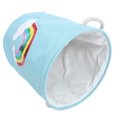 thumbnail image 4 of Printed Laundry Baskets Folding Cartoon Pattern Linen Fabric Laundry Organizing Basket(Blue Rainbow), 4 of 9