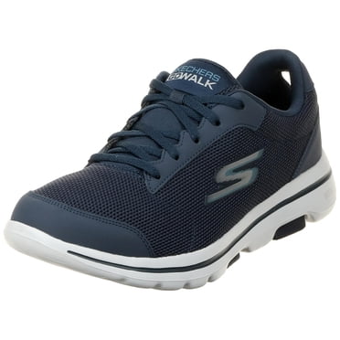 Skechers Men's Gowalk 5 Qualify-Athletic Mesh Lace Up Performance Walking Shoe Sneaker, Navy/Blue, 13