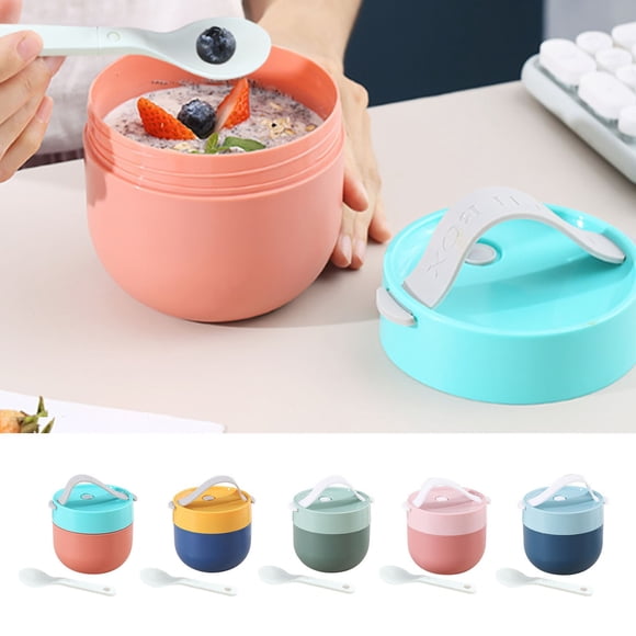 Iumwxz Spoons Soup Cup Soup Bowl Breakfast Milk Cup Takeaway Portable Mini Soup Can Office Worker Cereal Cup Cutlery Set E Plastic Clearance