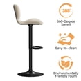 thumbnail image 4 of Walsunny Adjustable Bar Stools Set of 2 Leather Upholstered Swivel Counter Stools Counter Height Bar Stools with Large Base, Room Bar, Beige, 4 of 5