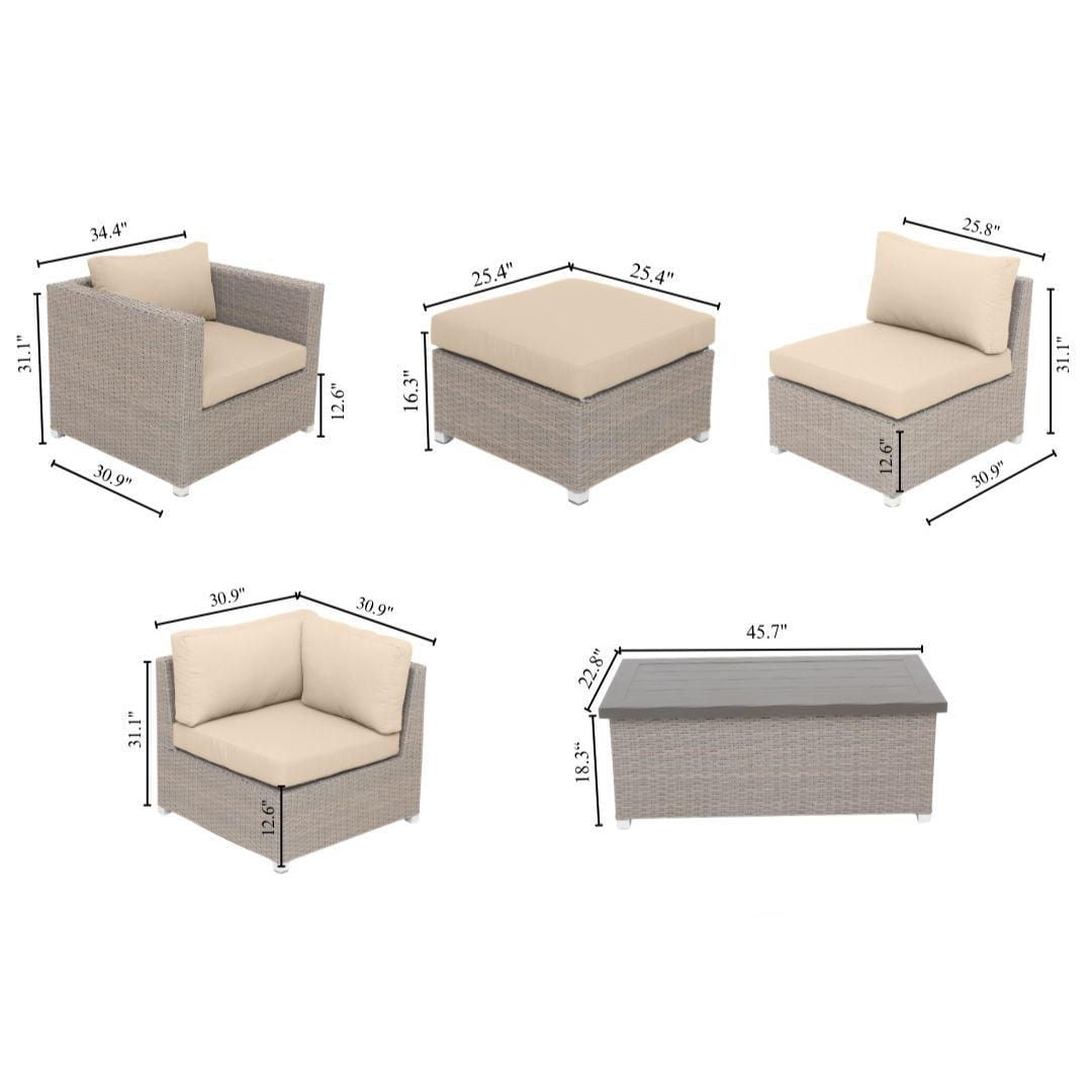 Chambers Bay Collection Ensemble de conversation de patio en aluminium 7 pièces avec coussins bleu marine