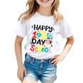 thumbnail image 1 of FhsagQ le 7 Juillet Garçon et Fille Mode Décontractée Imprimé Col Rond Ample T-Shirt à Manches Courtes Haut Filles T-Shirts de Printemps Taille 6 Moins de 10 Chandails de Pâques pour Fille Taille 10-12 Jupe et Haut Blanc 3-4 Ans, 1 of 4