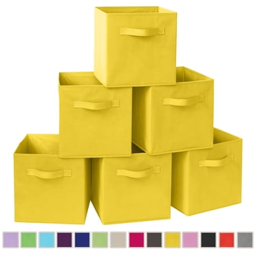YOYTOO 6 Pack Collapsible Fabric Cube Storage Bins, 11" Collapsible Cube Organizer Baskets Bins