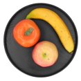 thumbnail image 3 of Plateau de Service Rond, Assiette de Service Noire Plateau à Thé en Bois pour la Maison pour la Cuisine 24 cm, 3 of 8