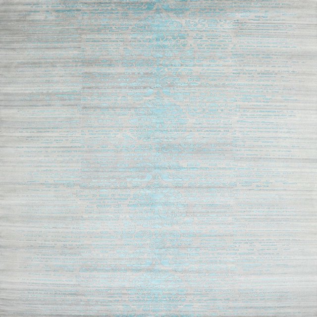 Ahgly Company Tapis d'Intérieur Lavables en Machine, Carré Contemporain, Bleu Golfe, Carré de 6'