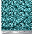 thumbnail image 1 of Soimoi Rayon Fabric Square Geometric Printed Craft Fabric by The Yard 56 Inch Wide, 1 of 3