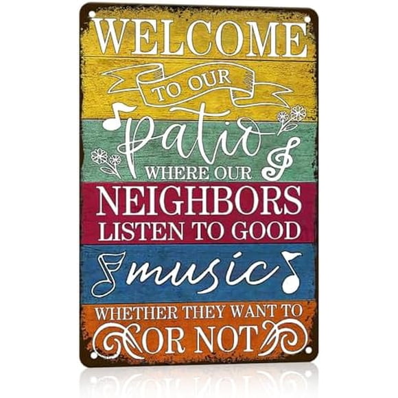 Welcome To Our Patio Sign Personalized Metal Garden Signs For Outdoors Patio Signs And Decor Outdoor Signs For Backyard Signs For Outside Deck Tin Signs 8x12 Inch
