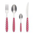 thumbnail image 1 of ARIMI Nilu Decor Italian Stainless Steel 24 Piece Flatware Set - Service for 6 - Flower Red Handle, 1 of 4