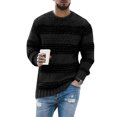 thumbnail image 1 of HIMONE Chandail Rayé pour Hommes Hiver Hauts de Base Manches Longues chandail Tricoté, 1 of 2