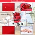 thumbnail image 2 of BestPet Folding Pet Stroller Travel Carrier for Cats & Dogs, Portable Cage Design, Red, 2 of 6