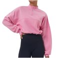 thumbnail image 1 of WRKEKC Chandail à Col Rond Uni pour Femme, Coupe Ample et Confortable en Molleton Éponge Français à Manches Longues Rose G, 1 of 8