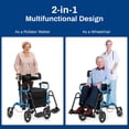 thumbnail image 3 of Costway Déambulateur à Roulettes avec Siège, Déambulateur Pliant avec Roues de 8 Pouces, Supporte jusqu'à 350 Lb, Bleu, 3 of 10