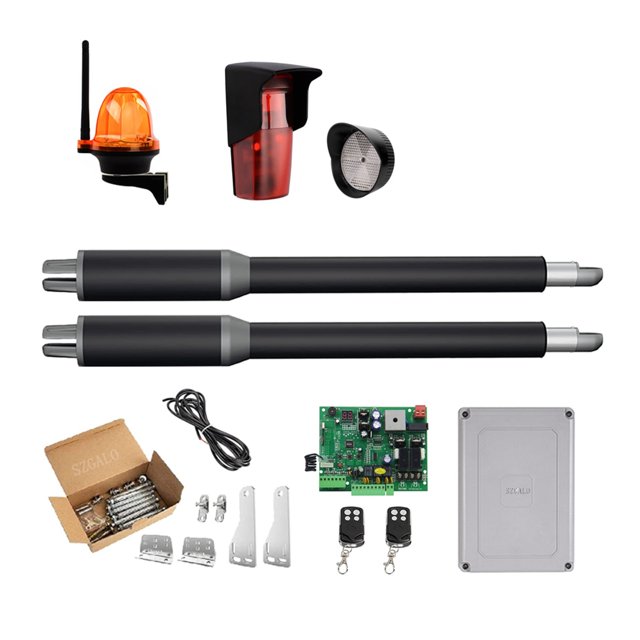 Gate Openers Linear Actuator DC Worm Gear Automatic Swing Gate Opener For Driveway (Photocells, Lamp,Push Button,GSM Operator Optional) ,Ultra-Quiet Operation
