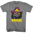 thumbnail image 1 of Macho Man Just Savage Graphite Heather Adult T-Shirt 4Xl, 1 of 2