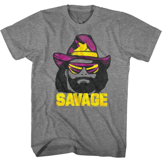 Macho Man Just Savage Graphite Heather Adult T-Shirt 4Xl