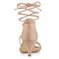 thumbnail image 3 of BLISSFUL STEP Women's Open Toe Kitten Heel Lace Up Sandals, 3 of 6