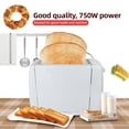 thumbnail image 3 of Mistaha Stainless Steel Bread Toaster with 6 Temperature Settings and Timer Function - Compact 2 Slice Wide Slot Toaster for Home Kitchen Office Use - White US Plug, 3 of 7
