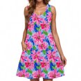 thumbnail image 4 of Ovzne Robes pour Femmes Robe de Plage Femme Décontractée Ample Été Robe Imprimée Sans Manches Col en V Ensemble Haut/chemise Robe pour Femmes Imprimée Liquidation, 4 of 6