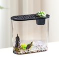 thumbnail image 2 of S SERENABLE Desk Aquarium s Container Lightweight Storage Jar Terrarium Mini Tank for Home Terrapin Lizards Betta Black Lid, 2 of 10