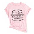thumbnail image 1 of B91xZ Haut Femme Décontracté Manches Courtes Col Rond Pull, Rose L, 1 of 5
