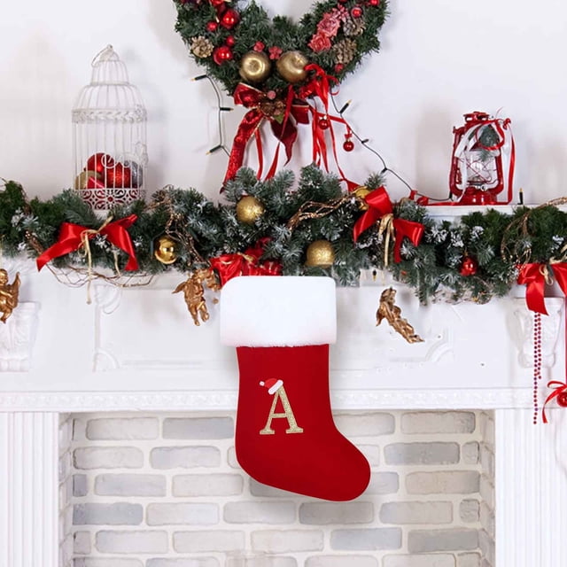 EGNMCR Christmas Decorations, Christmas Gifts Large Personalized Letter Christmas Christmas Tree Decorative Pendant Candy Bag Christmas Scene Dressing Gift Bag stocking stocking