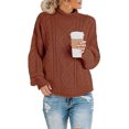 thumbnail image 1 of EGNMCR Chandails pour Femmes Chandail Décontracté à Manches Longues en Tricot Épais Col Roulé Manteau, 1 of 1