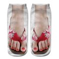 thumbnail image 1 of 3D Pattern Sandals Print Socks Running Socks Women Personality Low Ankle, 1 of 2