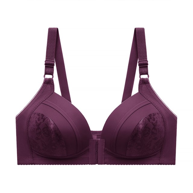 Timegard Front Closure Bras for Women Full Coverage Adjustable Strap No Underwire Bras Seniors Bras