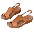 thumbnail image 2 of Cameland Summer New Foreign Trade Large Size Wedge With Fish Mouth Solid Color Large Size One Line Buckle Beach Sandals, 2 of 6