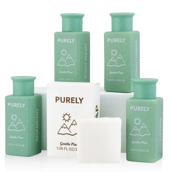 Hotel Soaps and Toiletries Bulk Set | Airbnb Essentials for Hosts | Travel Size Shampoo and Conditioner Sets | Wheat Straw Bottle | Mini Travel Size Toiletries | Homeless Supplies Bul