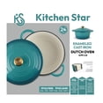 thumbnail image 4 of 3.5 Litre Kitchen Star Cast Iron Dutch Oven 24cm, TEAL, 4 of 6