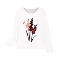thumbnail image 4 of RXIRUCGD Chemises à Manches Longues pour Filles, Col Rond Mignon, Blouses Décontractées Élégantes (Blanc, Taille : 7 Ans), 4 of 5