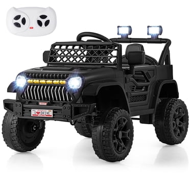 Gymax Camion Voiture pour Enfants 12 V à Batterie, Véhicule Électrique pour Tout-Petits avec 3 Vitesses, Noir