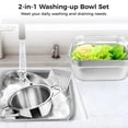 thumbnail image 3 of Stainless Steel Square Colander and Basin Set – Multi-Functional Kitchen Dish Tub for Sink, Kitchen Basket with Uniform Drainage Holes for Efficient Rinsing, Ideal for Food Prep and Storage, 3 of 6