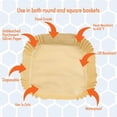 thumbnail image 3 of Range Kleen 8 inch Square Unbleached Disposable Parchment Air Fryer Liners 20 Pack, 3 of 7