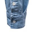 thumbnail image 4 of Long Sleeve Tops,Man Long Sleeve Solid Color Lapel Button Fallow T-Shirt,Long Sleeve Top, 4 of 5