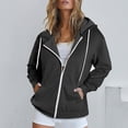 thumbnail image 2 of Timegard Zip up Hoodies for Women Long Sleeve Sweatshirt Fall Winter Solid Color Comfy Jacket with Pockets, 2 of 6