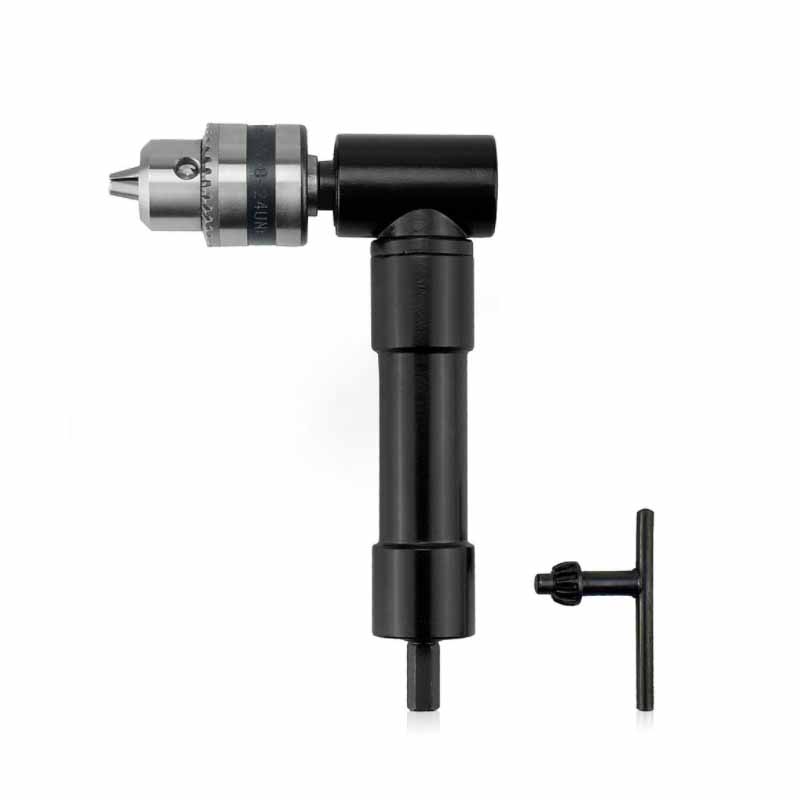 Mistaha 90 Degree Right Angle Drill Attachment Extension Adapter with Keyless Chuck - Cordless Drill Accessory for Tight Spaces