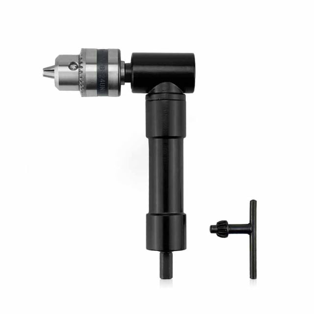 Mistaha 90 Adaptateur d'extension de perceuse à angle droit de degré avec glissière sans clé - Accessoire de forage sans fil pour espaces serrés