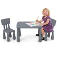 thumbnail image 1 of Gymax Kids Table & 2 Chairs Set Toddler Activity Play Dining Study Desk Gray, 1 of 10