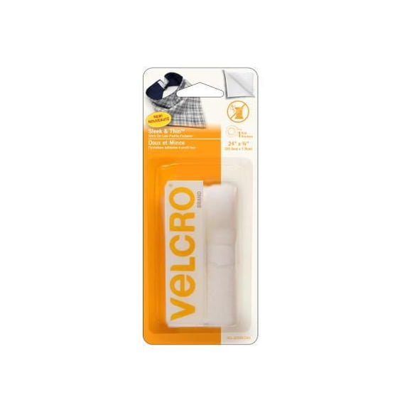 VELCRO® BRAND Sleek and Thin™ Stick On 24" x 3/4" tape