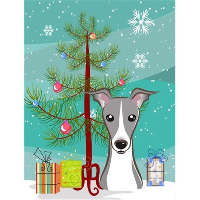 Carolines Treasures BB1608CHF Arbre de Noël et Italien Greyhound Drapeau Toile Maison Taille