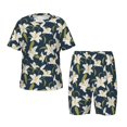 thumbnail image 1 of Lsque Ensemble de Pyjama Léger 2 Pcs Motif Lys et Fleurs pour Filles - Petit, 1 of 6