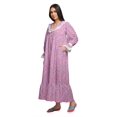 thumbnail image 2 of Moomaya Chemise de Nuit Maxi Boutonnée à Manches Longues Imprimée en Coton pour Femmes, 2 of 5