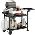 thumbnail image 1 of Outsunny 3-Shelf Stainless Steel Outdoor Grill Cart w/ Side Table Wheels, 1 of 10