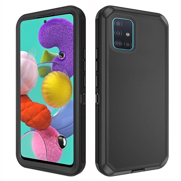 Asuwish Compatible with Samsung Galaxy A51 5G/A 51 5G UW Verizon Phone Case Hybrid Rugged Shockproof Hard Protective Drop Proof Full Body Heavy Duty Mobile Cell Cover for 51A G5 S51 Women Men Black