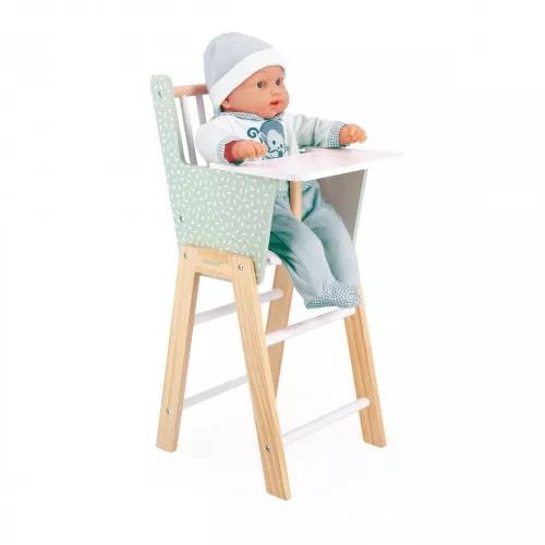 Janod - Chaise haute Zen en bois FSC - Jouet de jeu de simulation - Accessoire pour poupées jusqu'à 42 cm - 3 ans +