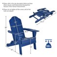 thumbnail image 3 of Gymax 4PCS Patio Folding Adirondack Chair Weather Resistant Cup Holder Yard Navy, 3 of 8