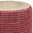 thumbnail image 3 of SIMPLIHOME Larissa Pouf Rond Tressé, Petite Parcelle, Naturel et Bordeaux, 3 of 5