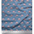 thumbnail image 1 of Soimoi Blue polyester Crepe Fabric Flamingo Bird Print Fabric by Yard 42 Inch Wide, 1 of 3